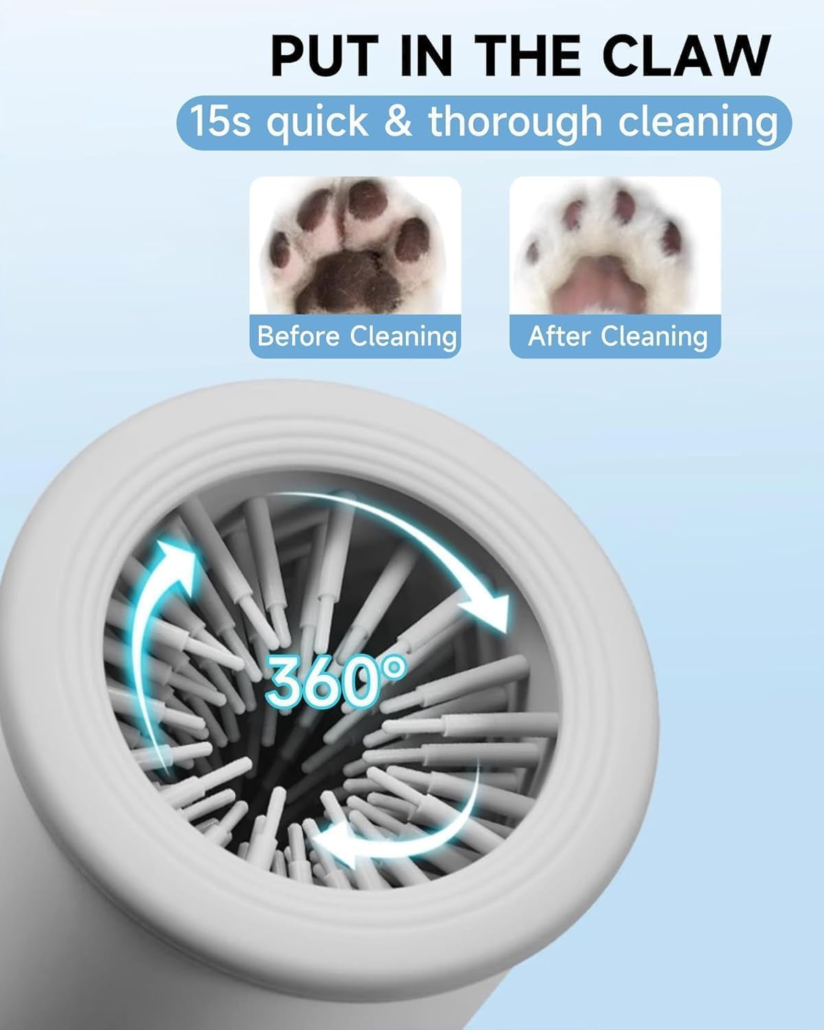 Automatic Dog Paw Cleaner for Dogs，Electric Dog Foot Paw Washer Cup and Massager，2 Speeds for Thorough Cleaning and USB Rechargeable,Pet Paw Feet Cleaner for Small Medium Dogs Cats (Blue)